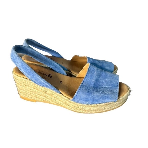 Ser Verde Blue Sueded Sandal Made in Spain Size 36 - Picture 1 of 9